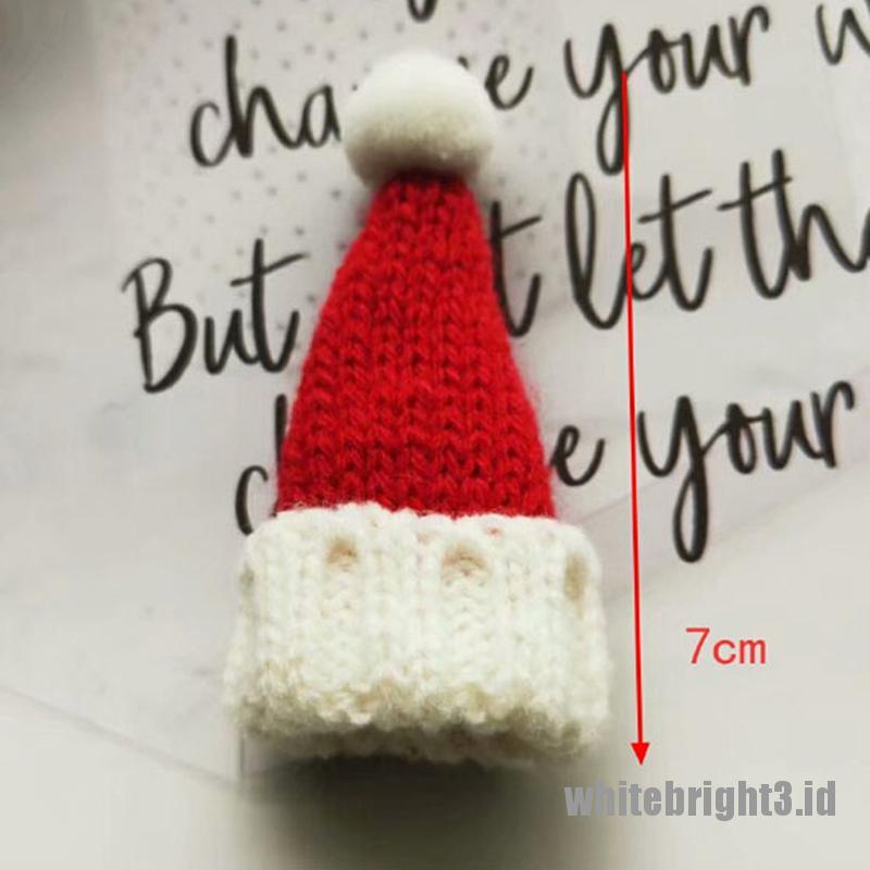 (white3) Miniatur Topi Natal + Syal Skala 1: 6 1: 12 Untuk Aksesoris Rumah Boneka