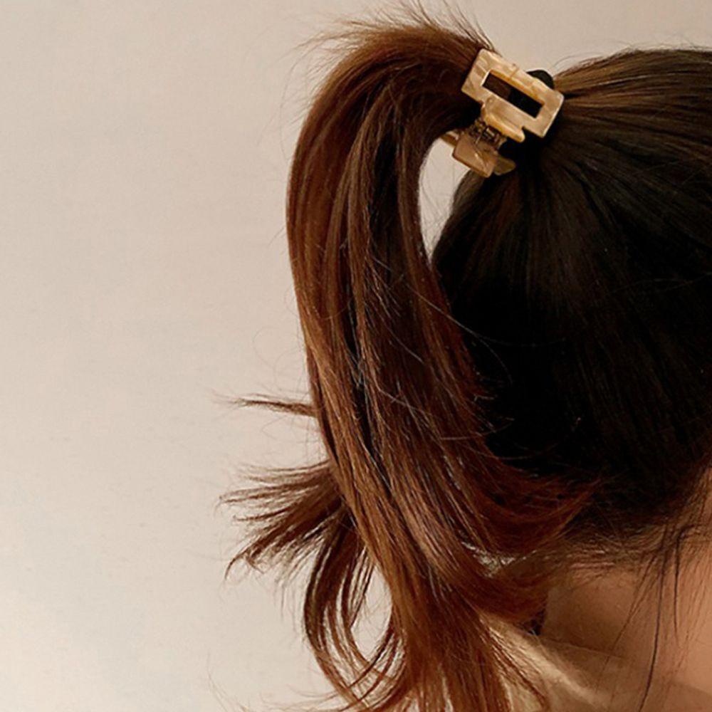 Agustinina Jepit Rambut Perempuan Mode Kecil Papan Catur Leopard Persegi Jepang Hiasan Kepala
