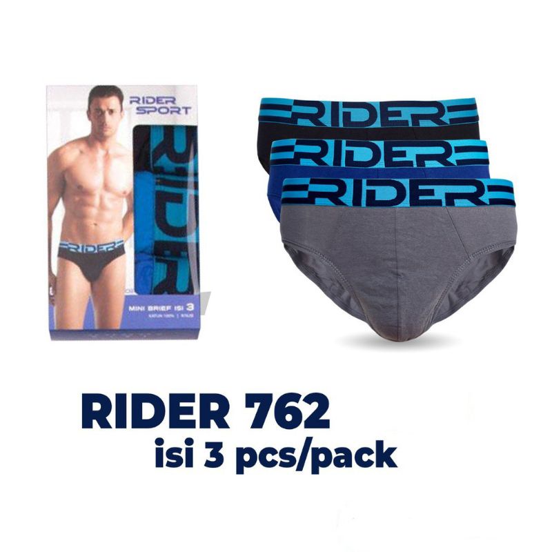 Celana Dalam Pria Rider Sport R 762 B Segitiga Isi 3pcs