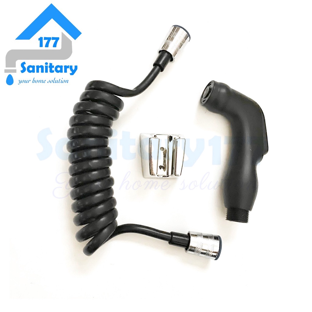 Jet shower Toilet Hitam 32B/C-semprotan air cebok kloset black bidet closet selang spiral telepon telephone minimalis spray sprayer