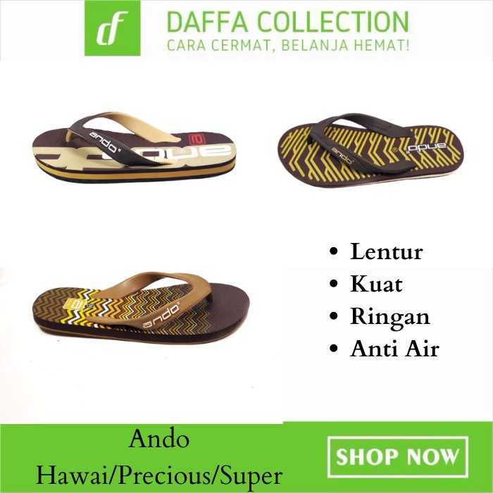 Sandal Jepit Pria Dewasa Sendal Ando Cowok Hawaii Precious Super Model Trendy