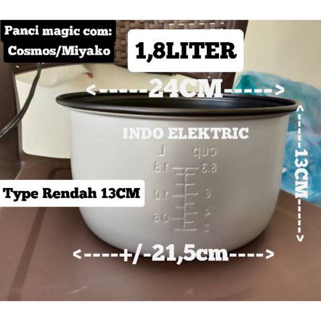 PANCI MAGIC COM/RICE COOKER MAGIC COM RENDAH 13CM 1,8LITER