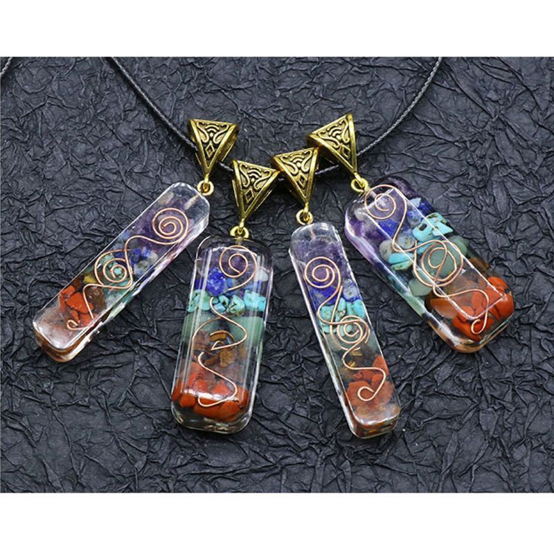 Orgonite Scaler Energy 7 Chakra Pendant Healing Reiki