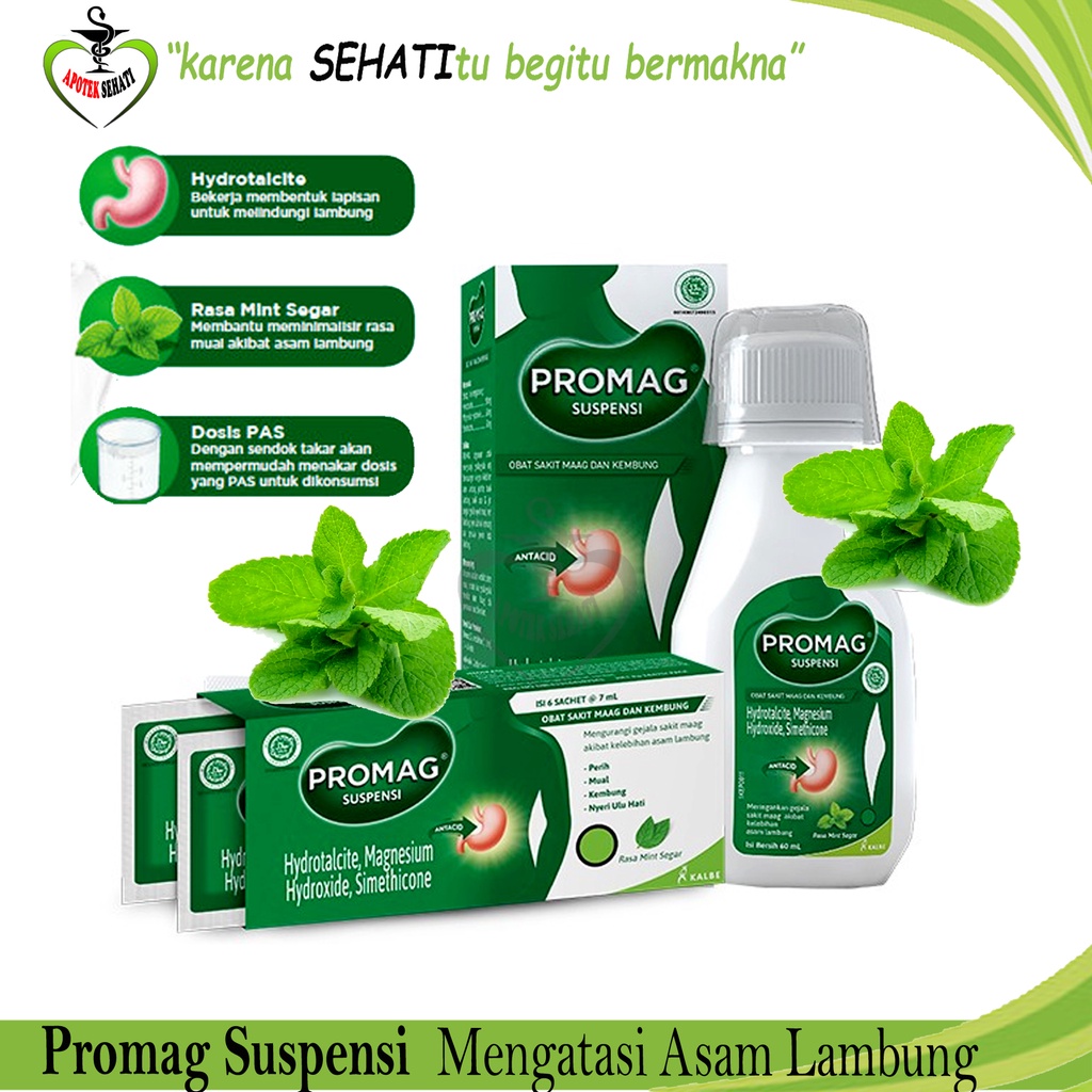 Promag Suspensi Sirup Obat Sakit Maag Kembung Asam Lambung