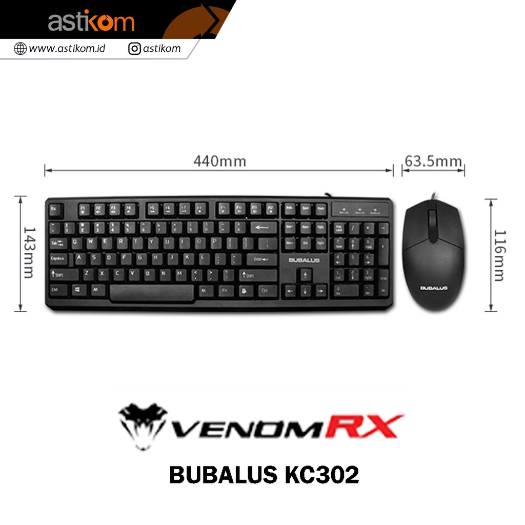 Mouse Keyboard Combo VenomRX KC302 Bubalus
