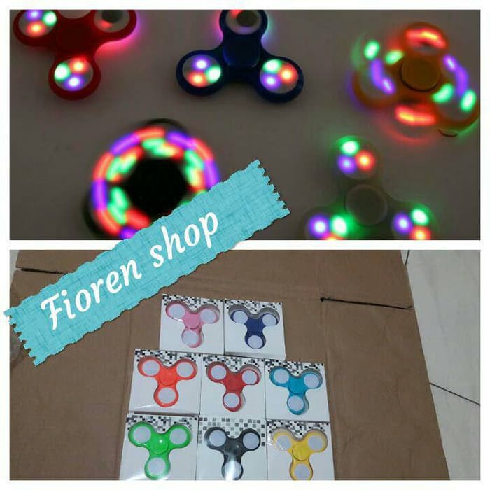 Fidget Spinner Lampu LED Hand spiner mini bearing Toys hobby mainan