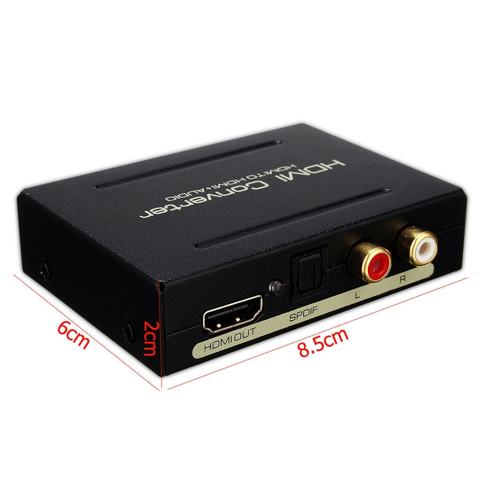 HDMI to HDMI + Optical SPDIF + RCA Audio Extractor Converter - AY60 - Black