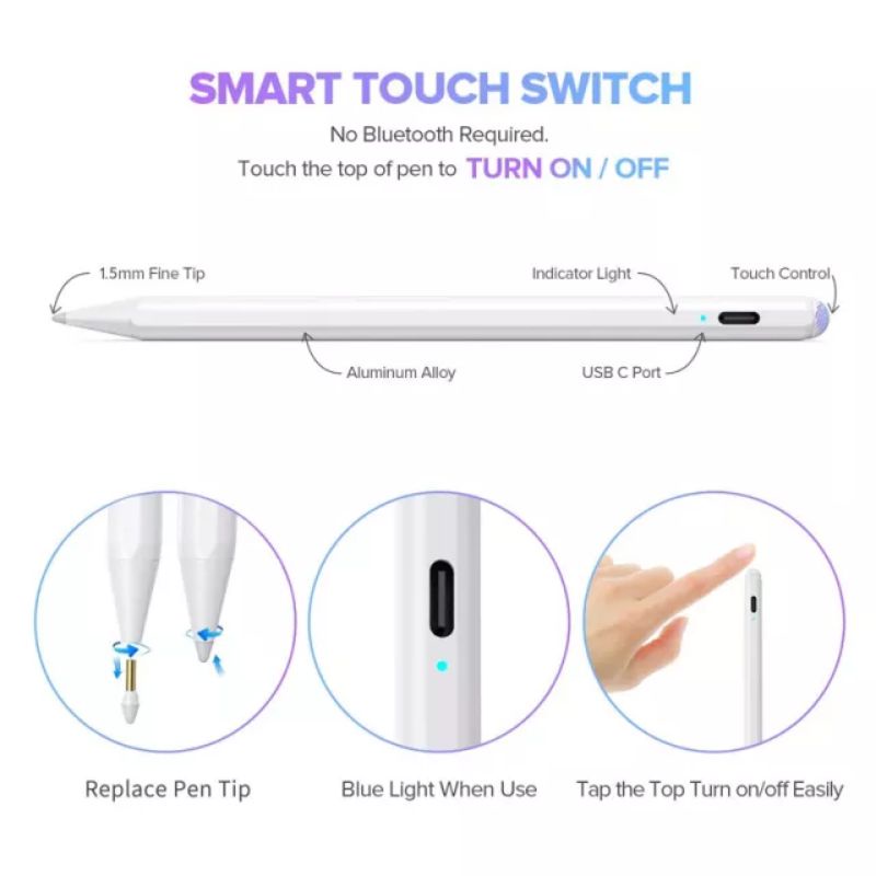 Stylus Pen Touch Screen With Palm Rejection Pencil For ios iPd 2018 2019 2020 2021