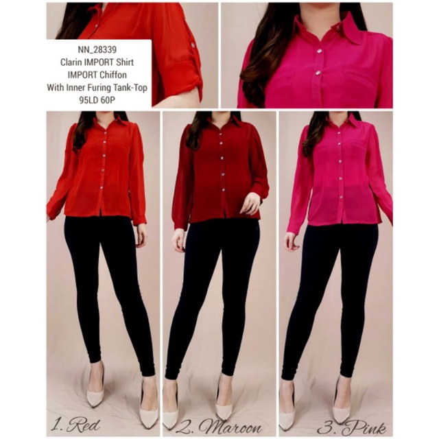 Atasan blus wanita fashion merah natal & imlek (4 MODEL)