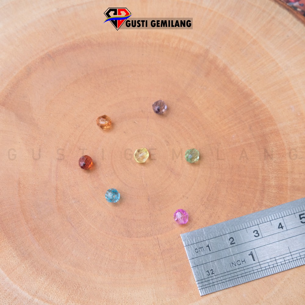 10 Gram Mote Kristal Bulat Bahan Kerjainan Tangan Handmade Kalung Gelang