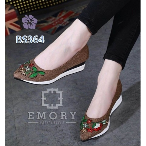 Sepatu Wanita Wedges Emory Garden Coklat - BS364