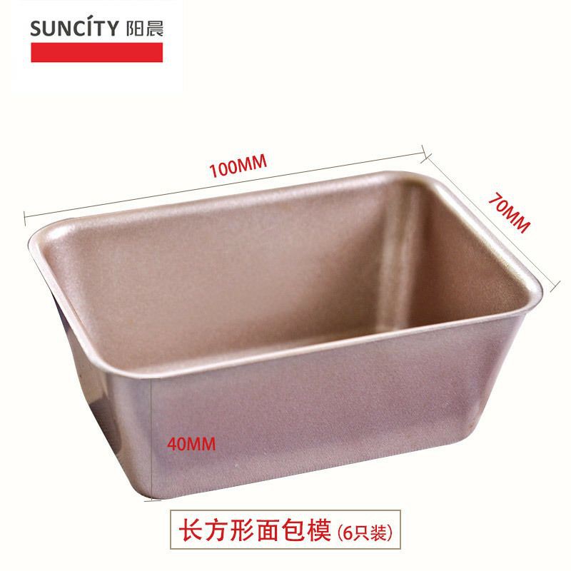 suncity 6pcs rectangle mini loaf pan / loyang roti