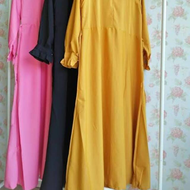 Gamis Polos Gamis simple Moshcrepe balotelli wolfis