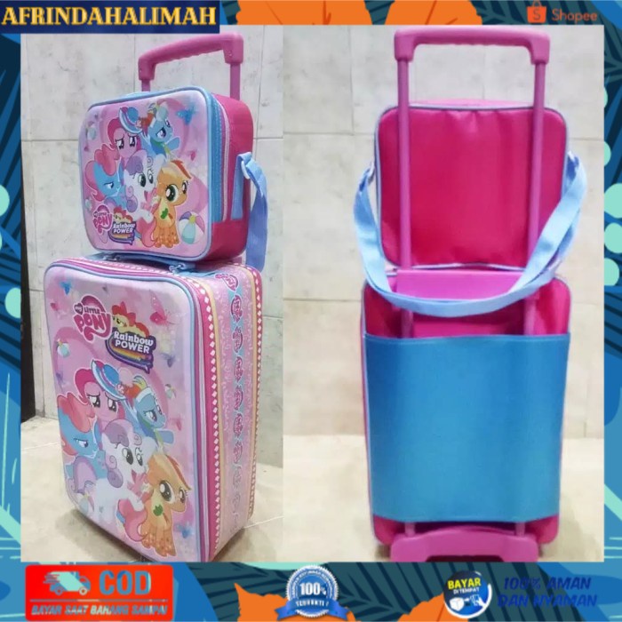 

[TERBARU] Tas Anak Sekolah Baru -Koper Set Little Pony dan Lunch Bag Anak Bahan - Biru Muda