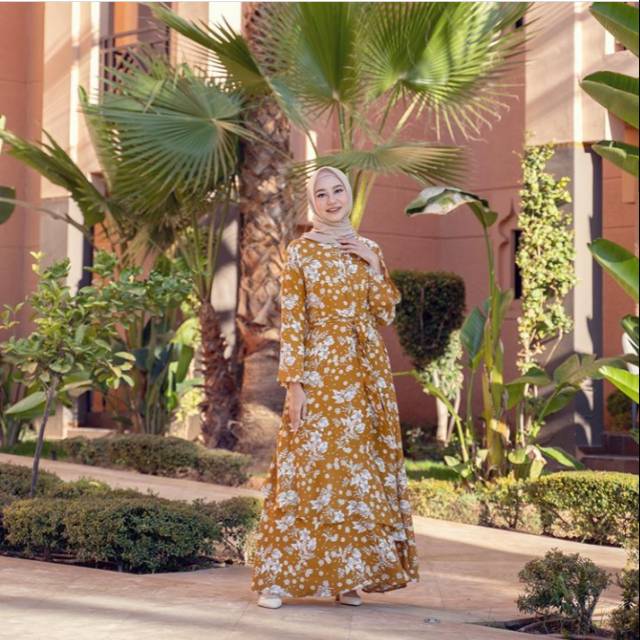 HEAVEN LIGHTS Mahala Dress Colour Deep Yellow Size M dan L