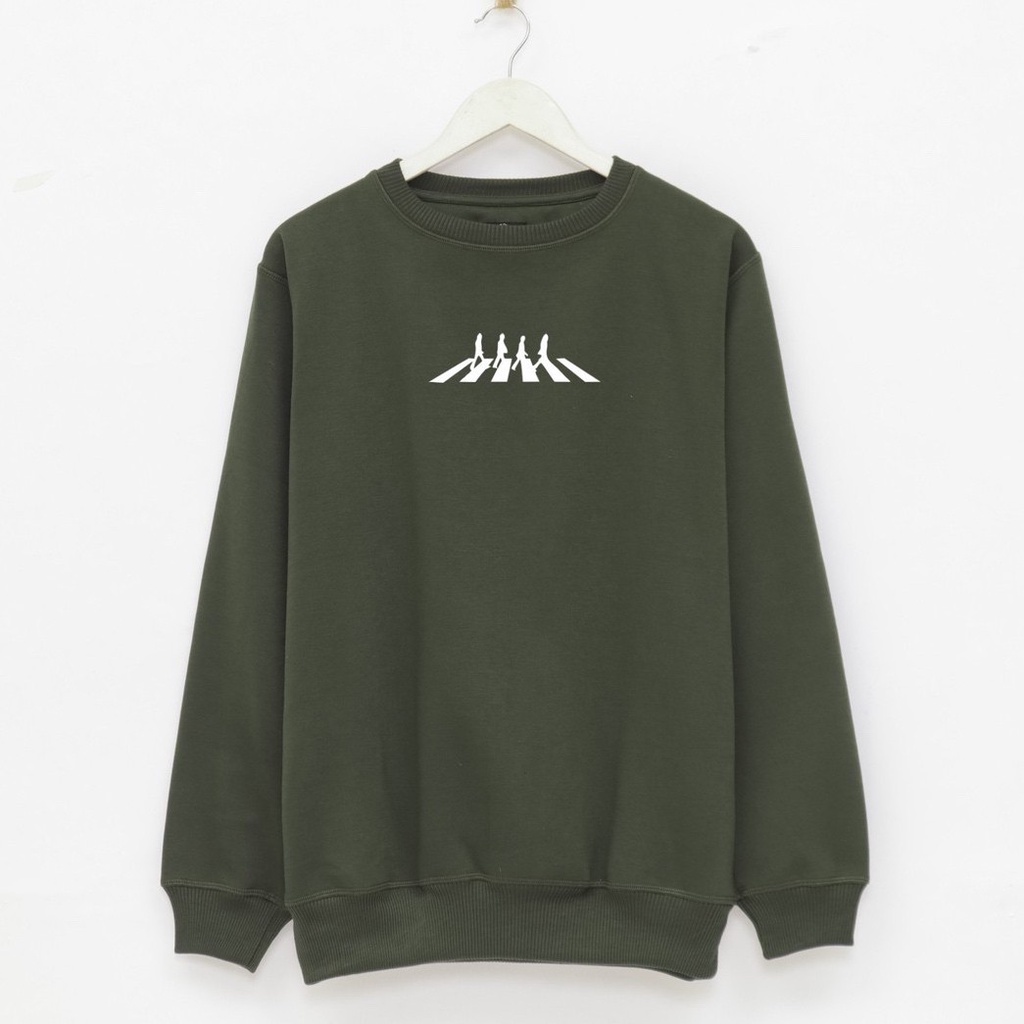 [Bisa COD] Sweater Crewneck Original Brand Ice Cream Bandung Green Army Edition