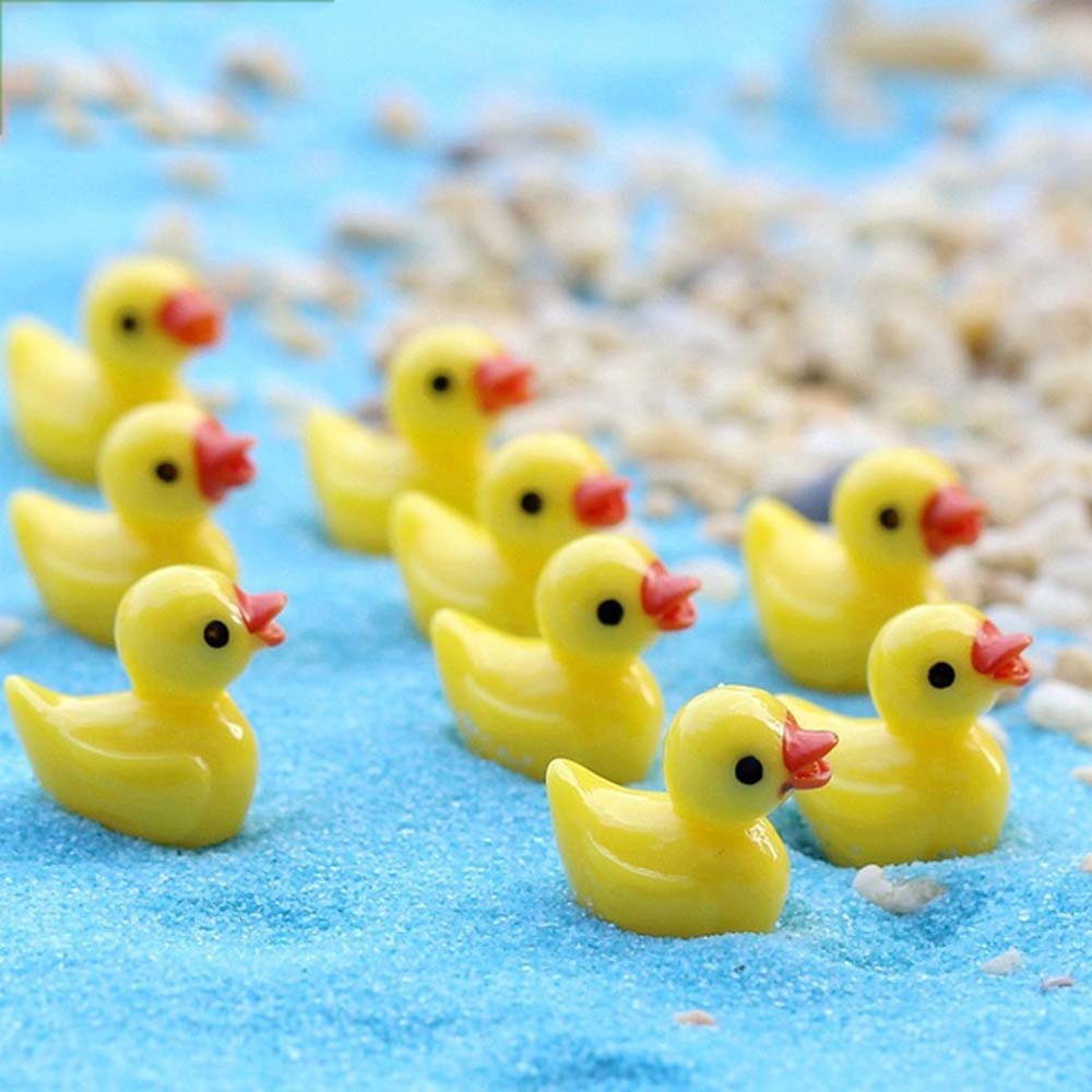 5pcs Miniatur Bebek Kuning Bahan Resin Untuk Dekorasi Taman