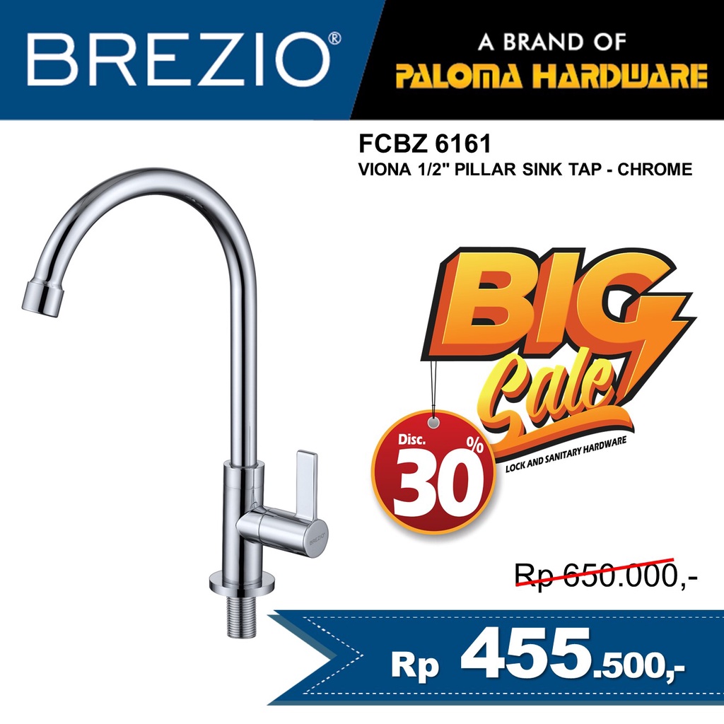 BREZIO FCBZ 6161 Keran Sink Angsa Cuci Piring Dapur Wastafel Kran Air