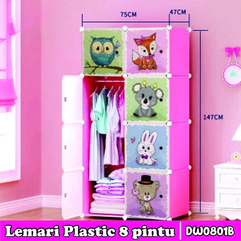 Lemari Plastik Lemari Pakaian Plastik Serbaguna Lemari Pakaian 8 Pintu Lemari Portable 8 Pintu Lemari Serbaguna Lemari Pakaian Minimalis -Wonderdekorasi