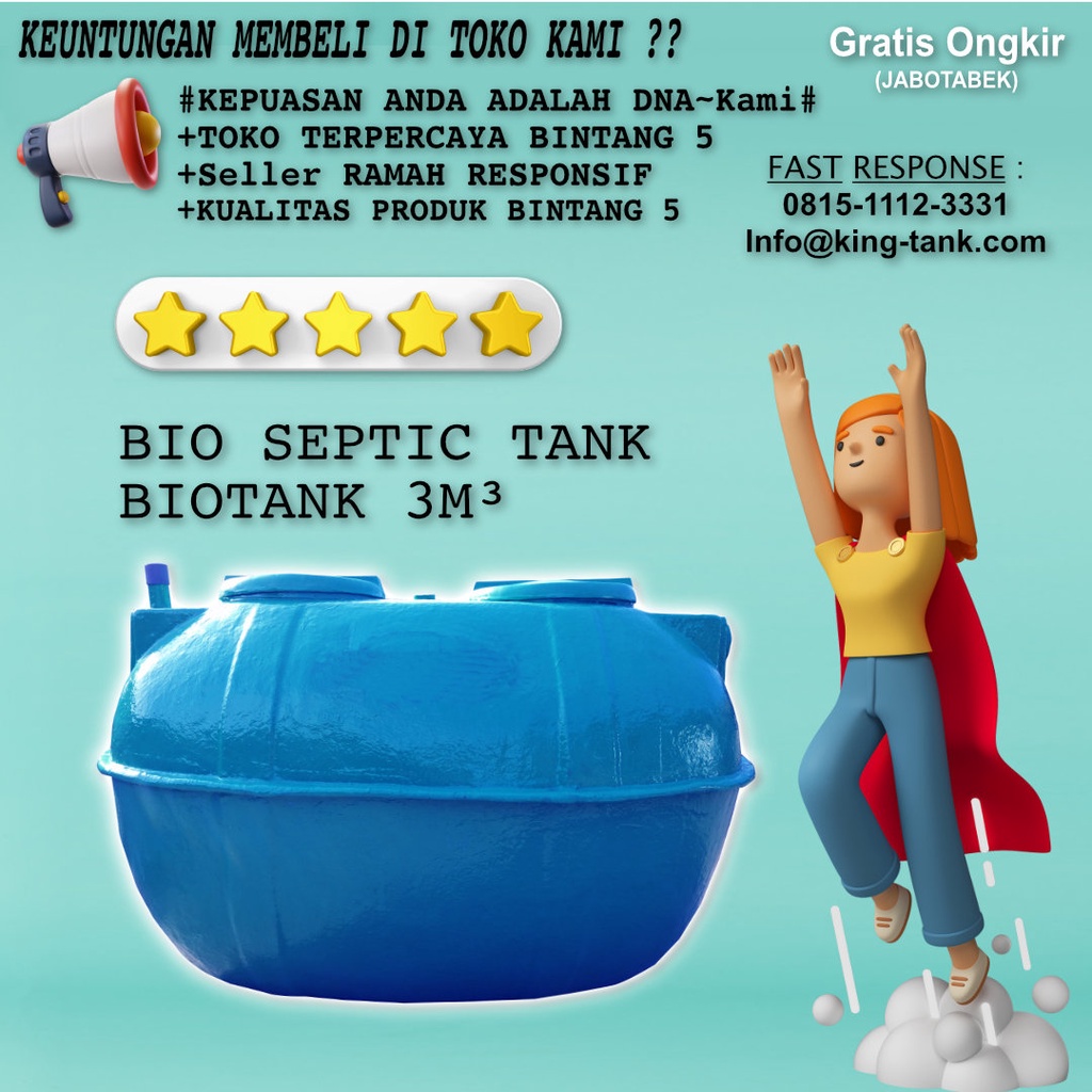 Tangki Septic Biotank 3000 Liter / 3m3