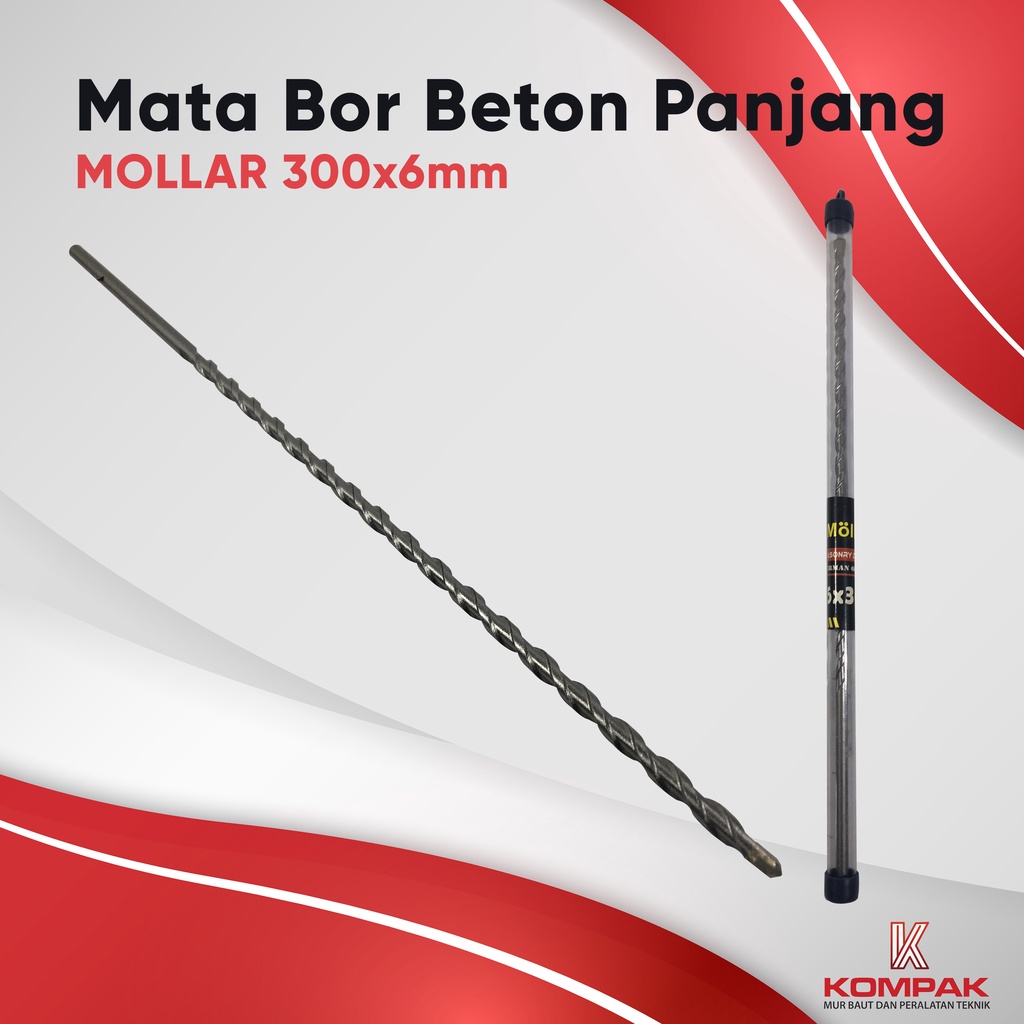 Mata Bor Tembok Beton 30cm MOLLAR Masonry Drill Bit 300mm / 30 cm