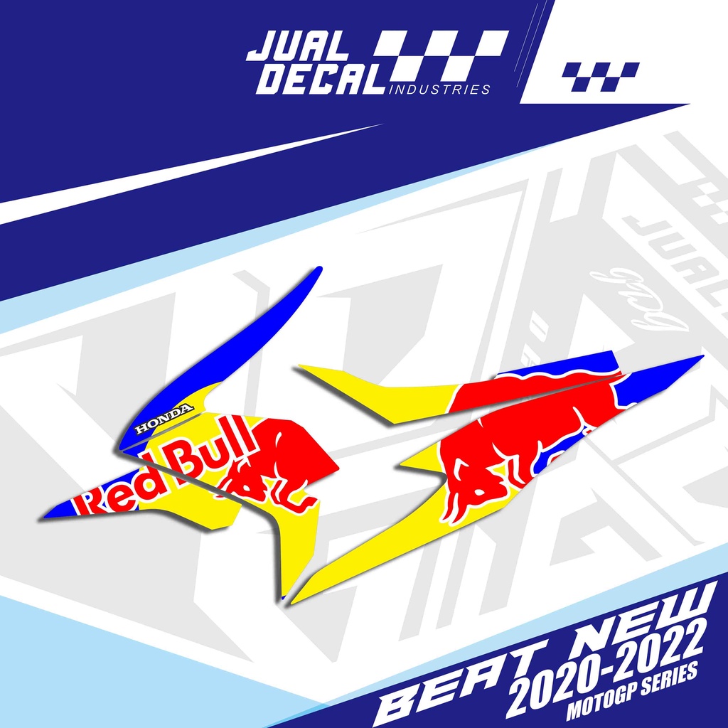 Stiker Beat Variasi 2020 2021 2022 Red MotoGP Livery Bull Striping Motor Beat Street All New Deluxe 