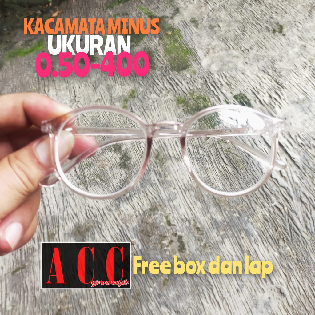 Kacamata Oval Minus Korean (0.50 S/D 4.00) Free Box Dan Lap Unisex Import