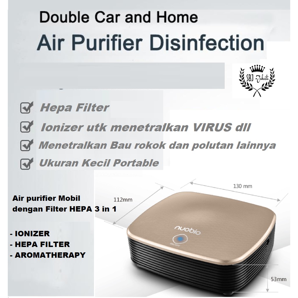 FILTER UNTUK AIR PURIFIER Mobil HEPA NUBIO AROMATHERAPY