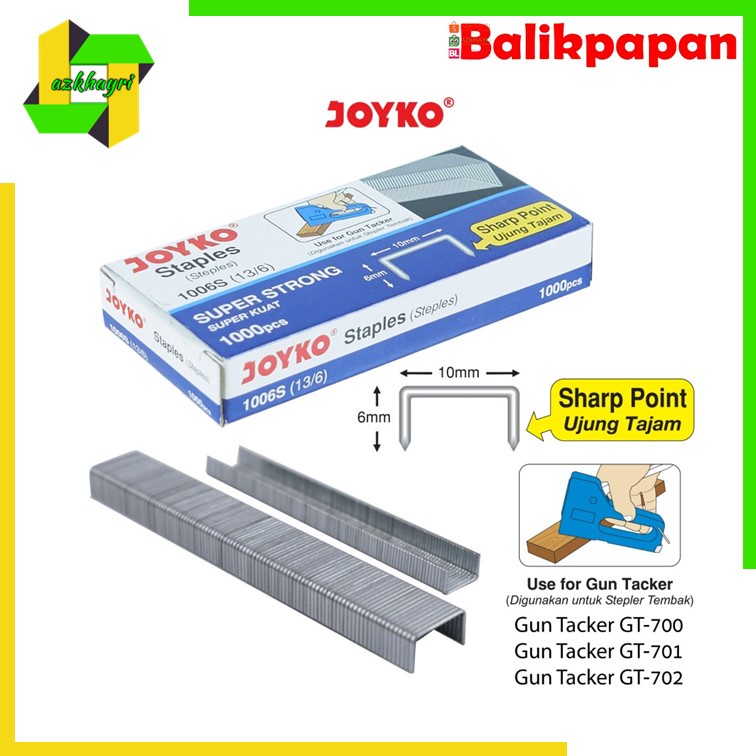 Isi Stapler Staples Tembak Refill Gun Tacker Joyko 1006S 13/6 6mm 1008S 13/8 8mm