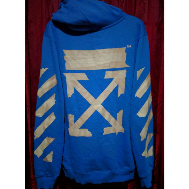 Off White Hoodie Zip Tape Arrows Jual Off white preloved