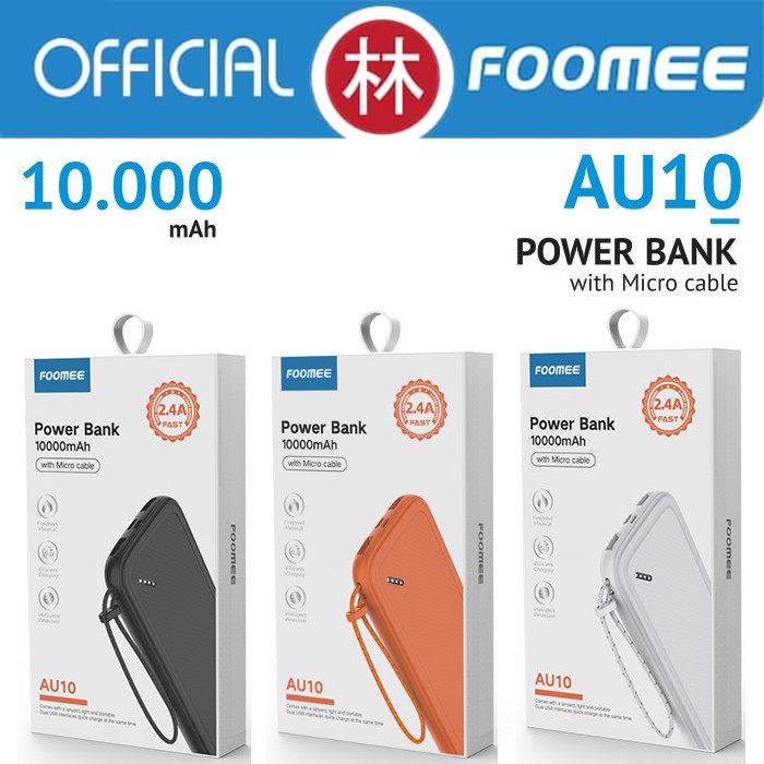 Foomee AU10 10000mAh Dual Output &amp; Input Powerbank