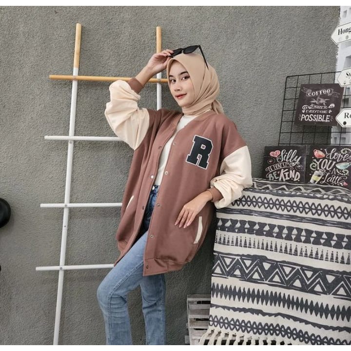 Sweater Wanita Grosir Berkualitas - R Mocha Basebal