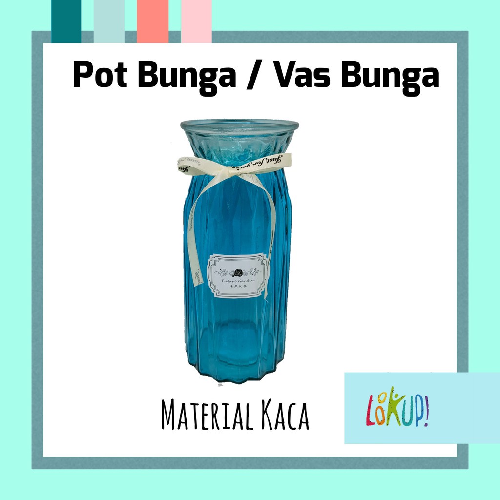 VAS BUNGA KACA WARNA/POT BUNGA KERING/DRIED FLOWER/Dekorasi Bunga Shabbychic Vas etnik - ZZ-25