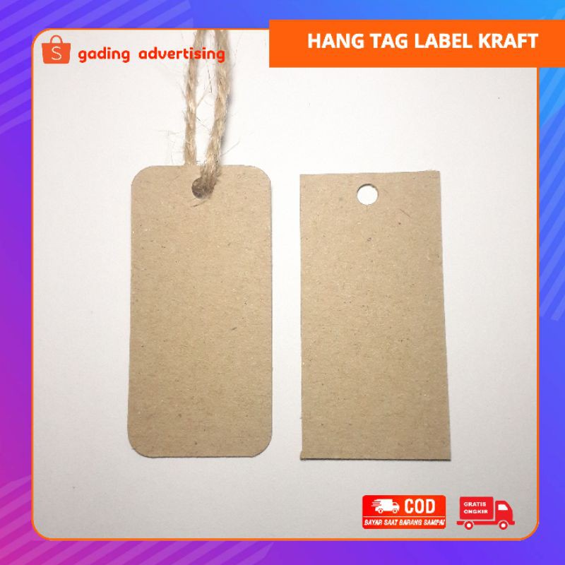 

Hang Tag Label Kraft Custom Paling Tebal Produk Vintage