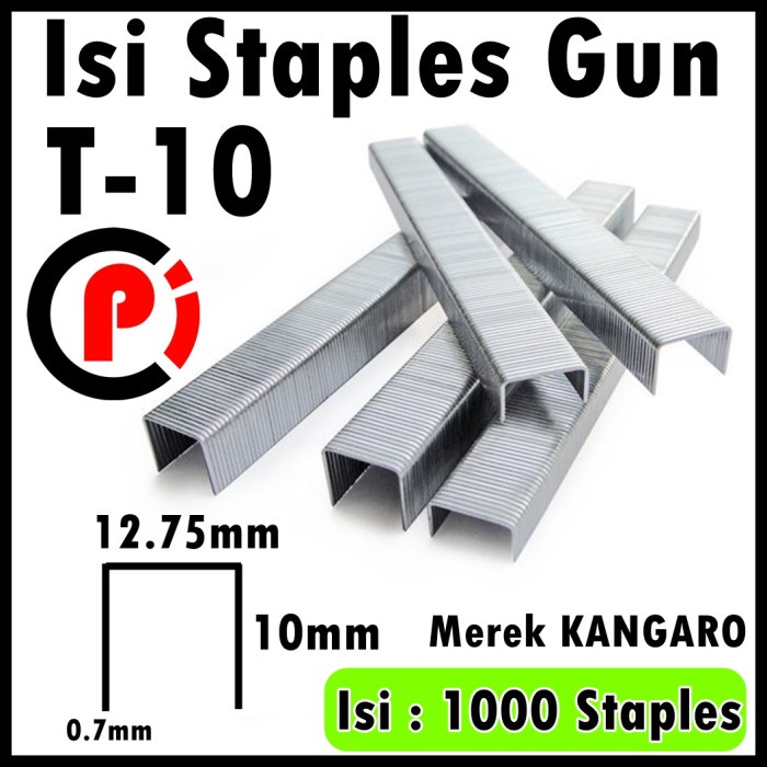 KANGARO Staples Stapler Tembak Gun Tacker T10 12.75 x 10mm isi 1000