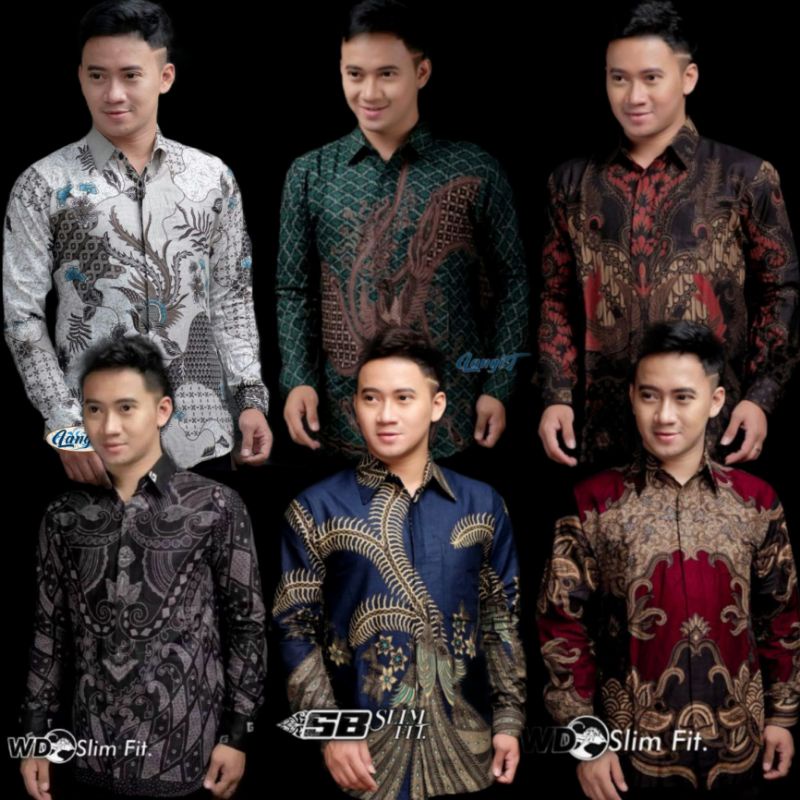 batik pria lengan panjang new motif bswart batik hrb026 kenongo atasan batik pria batik pria motif m