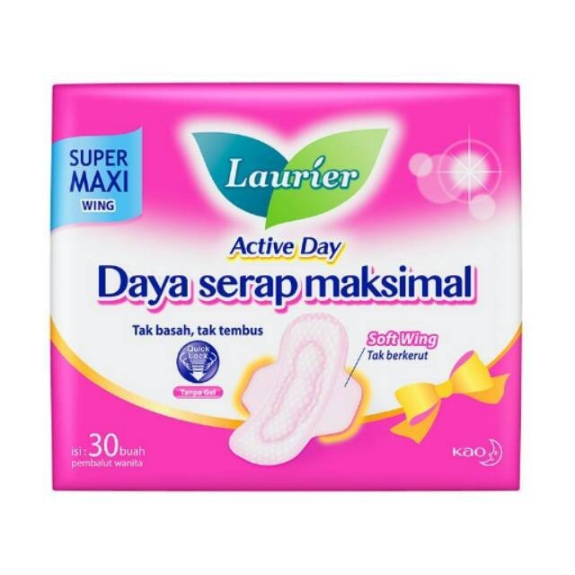 Laurier Active Day Super Maxi Wing Pembalut 30s