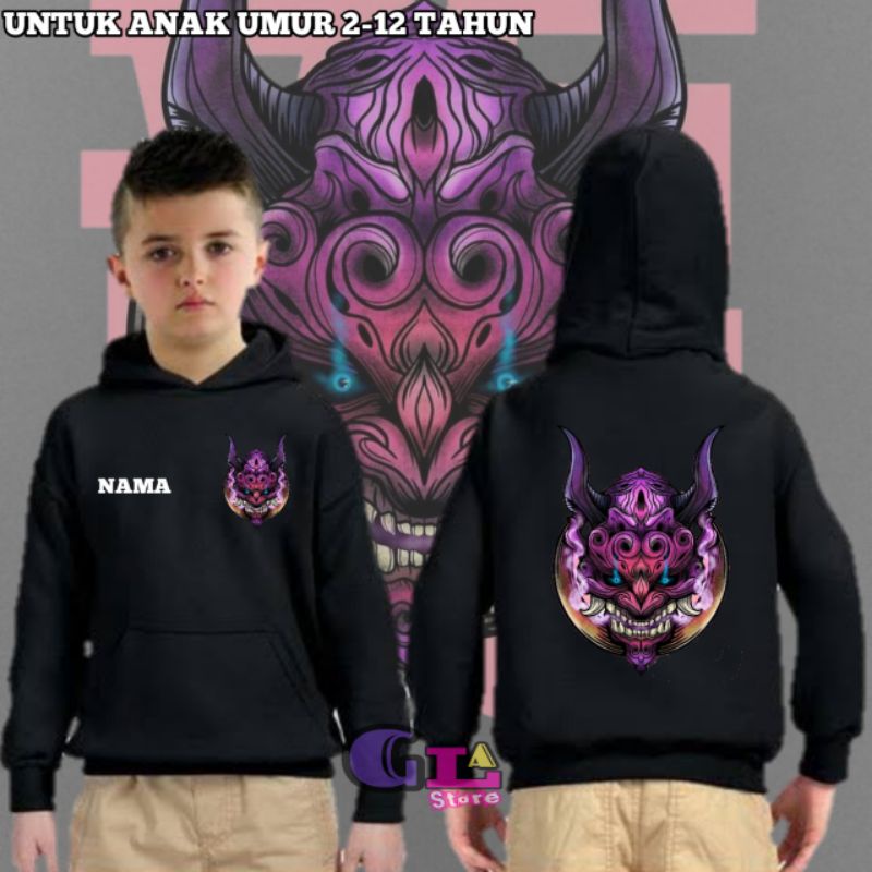 jaket Hoodie anak laki laki umur 2-12 tahun Japanese dragon