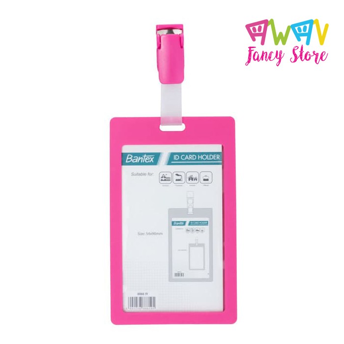 

Bantex ID Card Holder With Clip 54x90mm Portarit Pink #8866 19
