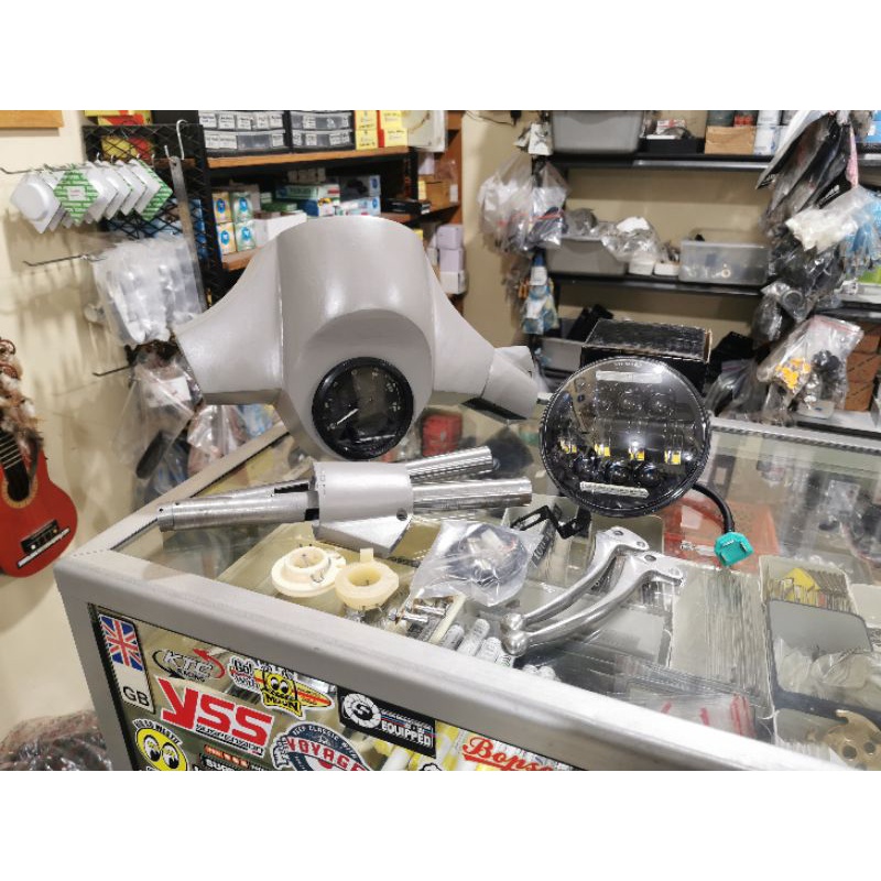 Stang Vespa NPX NewPX set Speedo Digital dan Lampu Daymaker 12 led