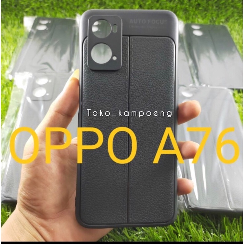 OPPO A76 CASE KULIT JERUK AUTO FOCUS / CASE JELLY HITAM OPPO A76