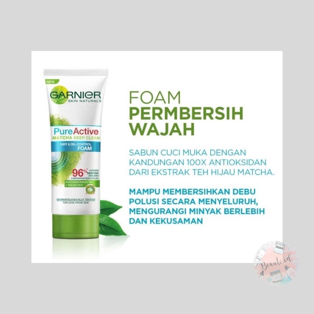 GARNIER Sakura White Glow Pure Active Light Complete Foam Sabun Pembersih Wajah Facial Wash