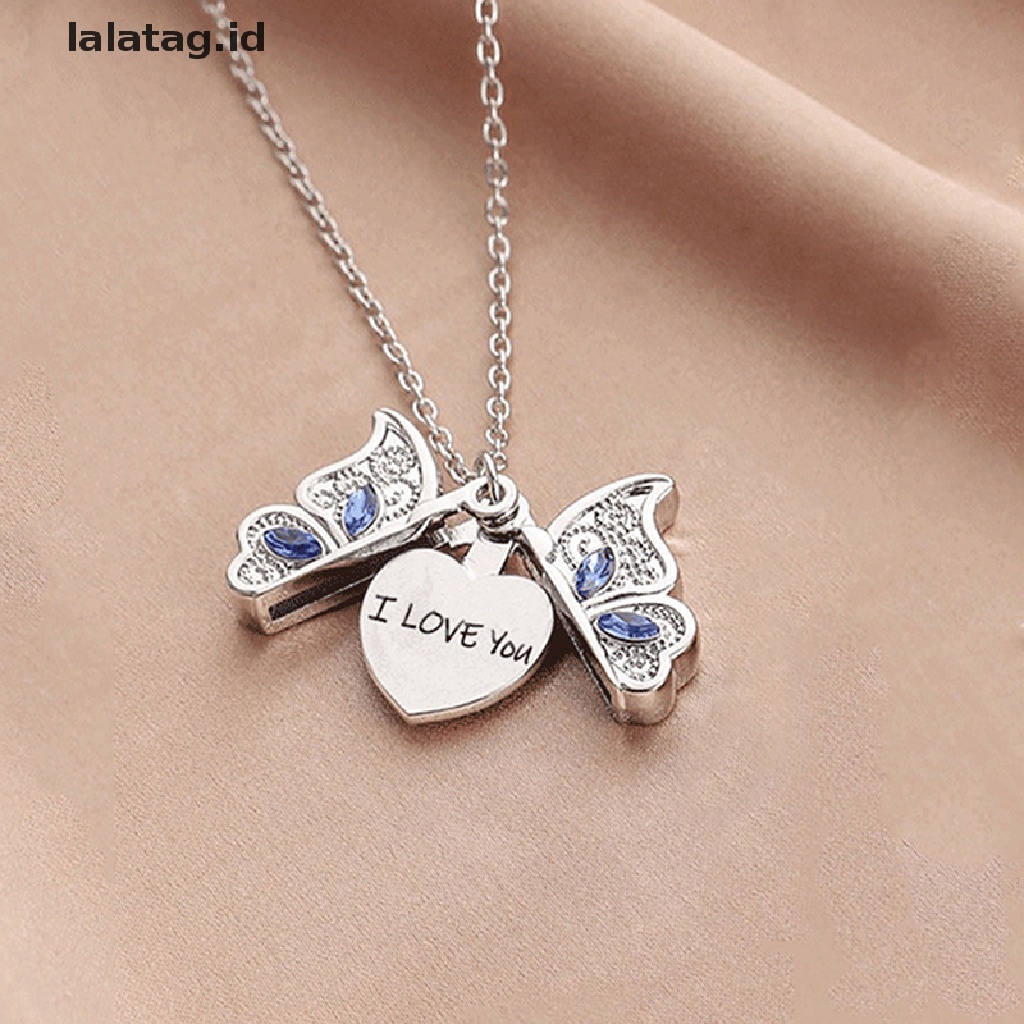 [lalatag] Butterfly I Love You Heart Luckly Butterfly Necklace for Women Girl Birthday [ID]