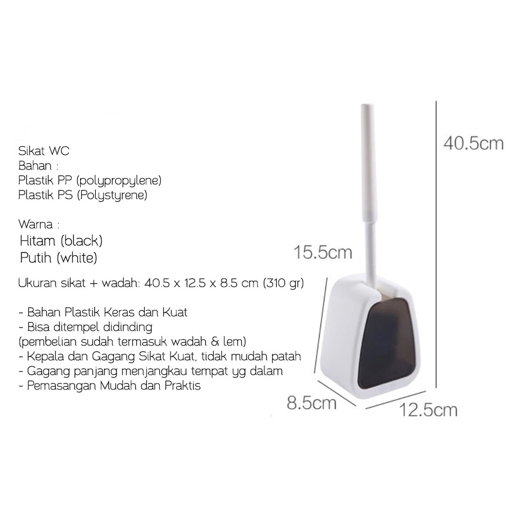 CA 02 Sikat WC Minimalist Tempel Dinding Toilet Brush