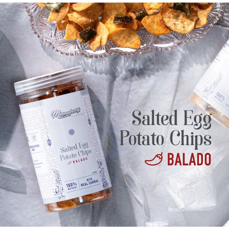 

MAMABERRY SALTED EGG POTATO CHIPS BALADO IN TRANSPARANT JAR