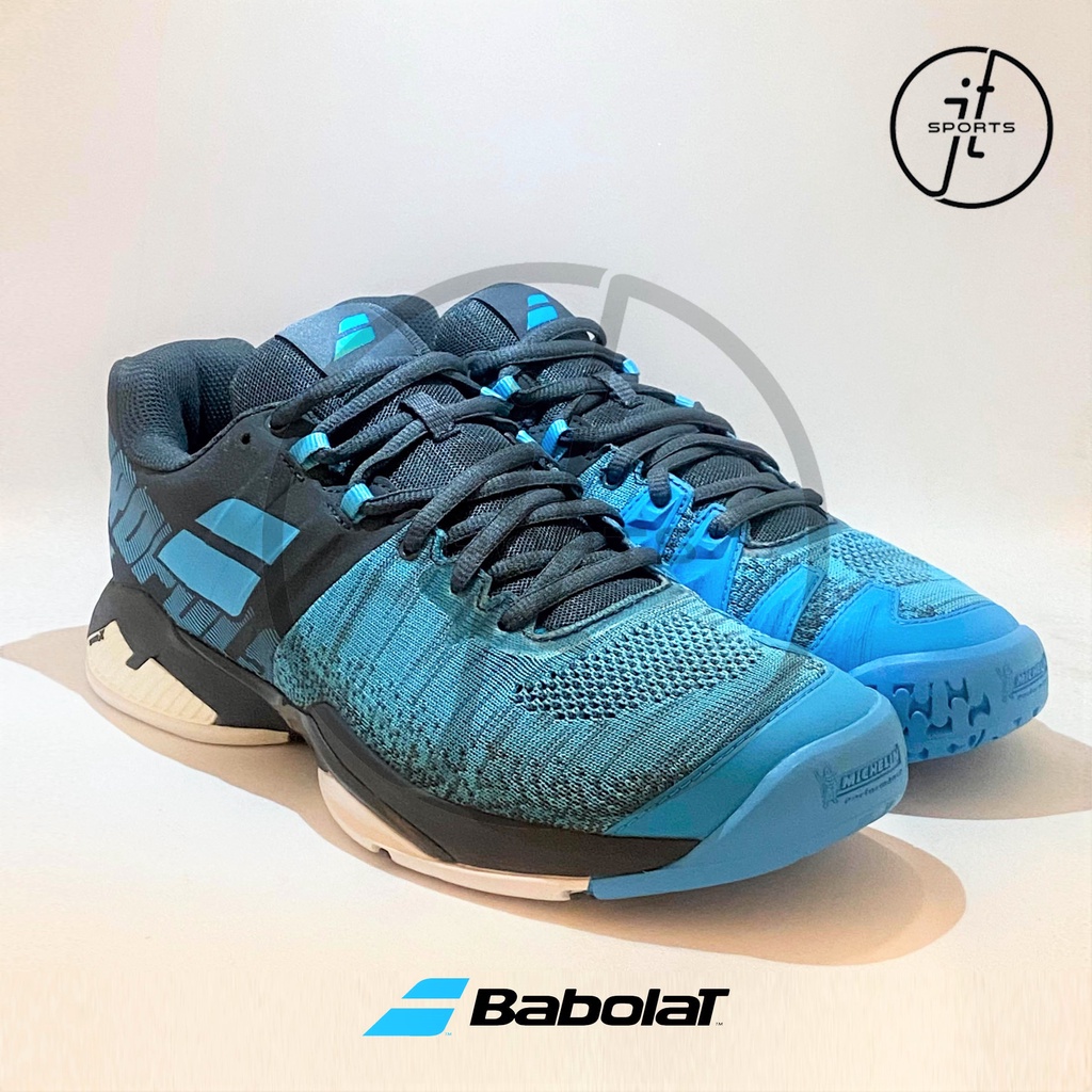 Sepatu Tenis Babolat Propulse Blast Grey Blue Tennis Shoes Original