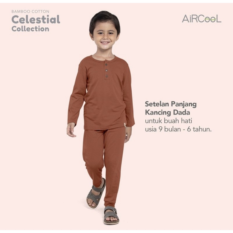 New Velvet Junior AirCool Setelan Pendek ( Kancing Dada ) Celestial Series 3 - Piyama Anak