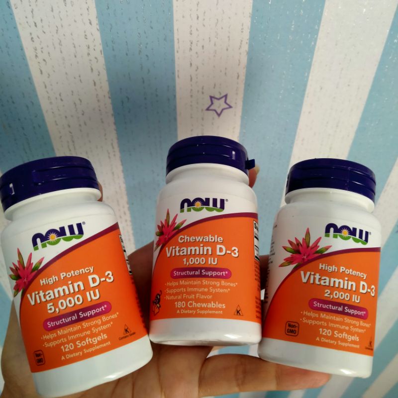 Vitamin US asli termurah Now C500, D3 1000iu, D3 2000iu, D3 5000iu