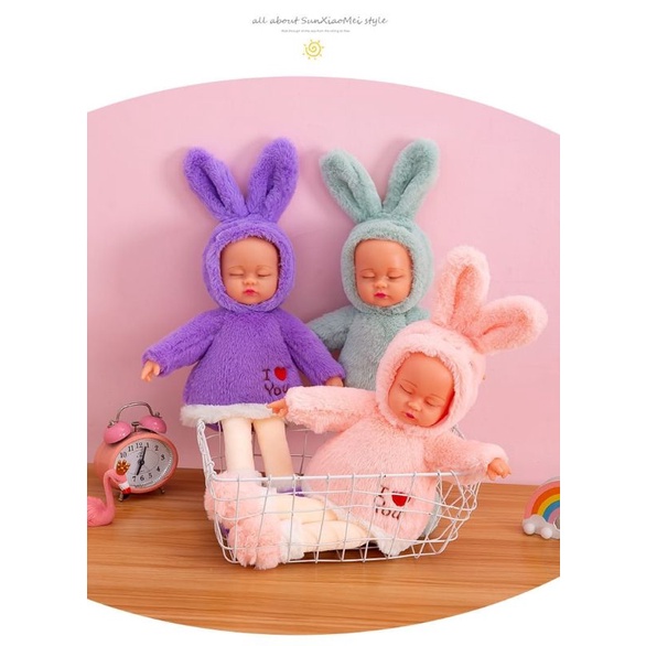 PROMO Mewah! Boneka Bayi Reborn Kelinci 40 cm Gerak Bernyanyi Musik Hadiah Anak Original Super Soft