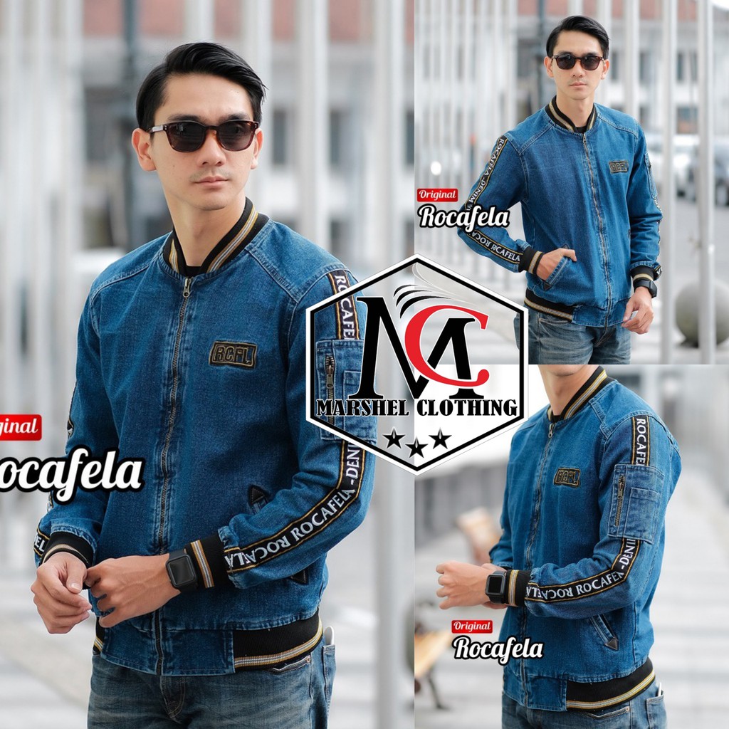 RCL - Jaket Bomber Jeans The Riddick Tebaru - Jaket Jeans Riddick Original Rocafela